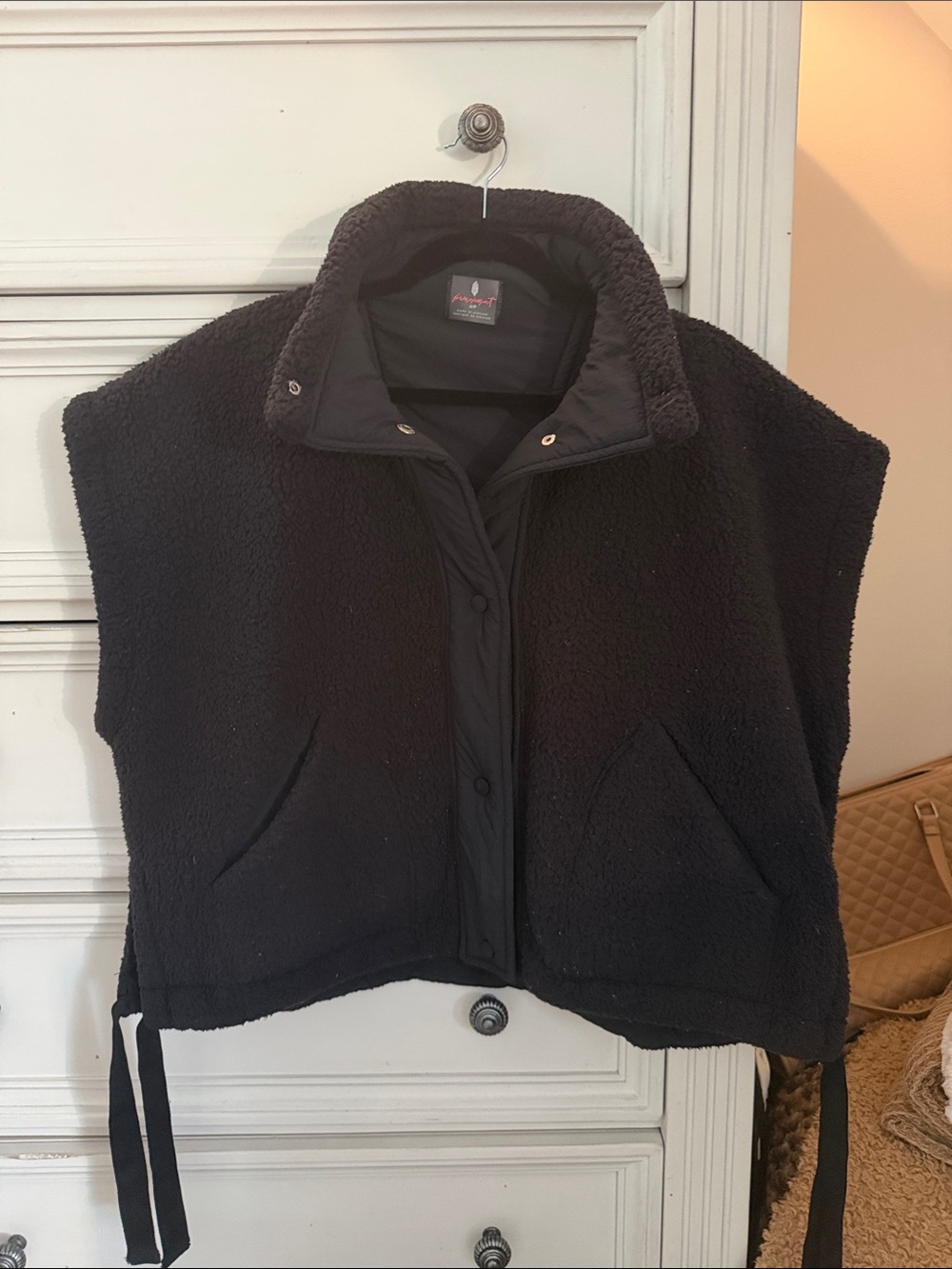 Free People Movement Black Sherpa Vest Jacket - Women's Cozy Layer